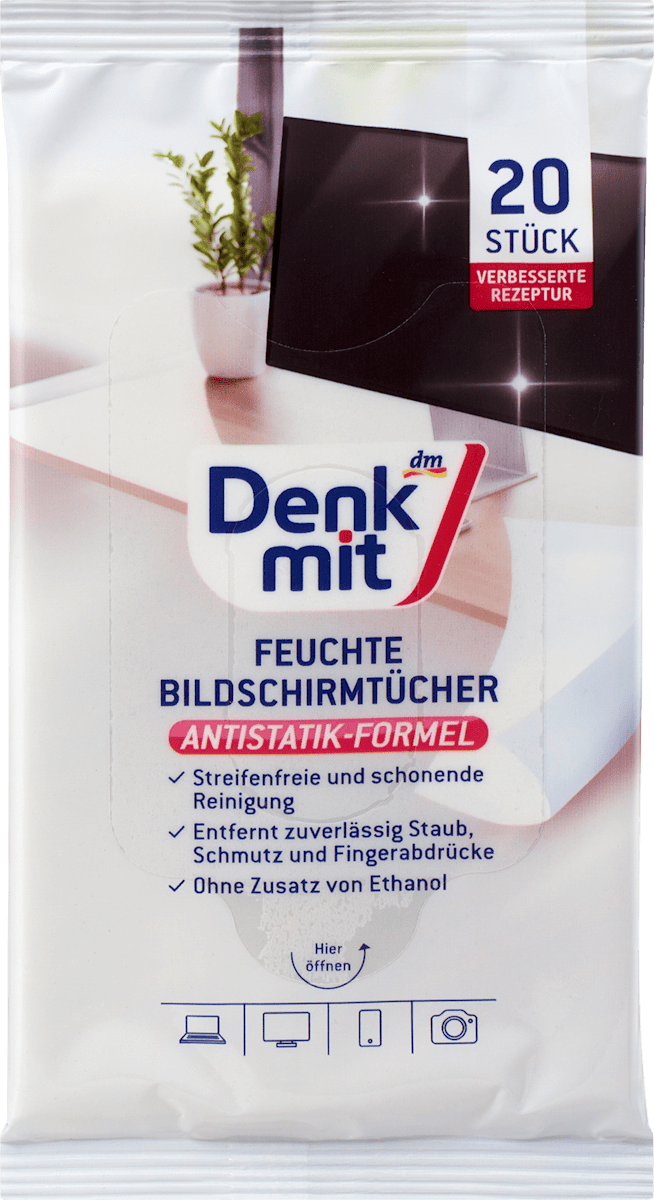 Denkmit Feuchte Reinigungstücher für Bildschirm, 20 St dauerhaft günstig online kaufen
