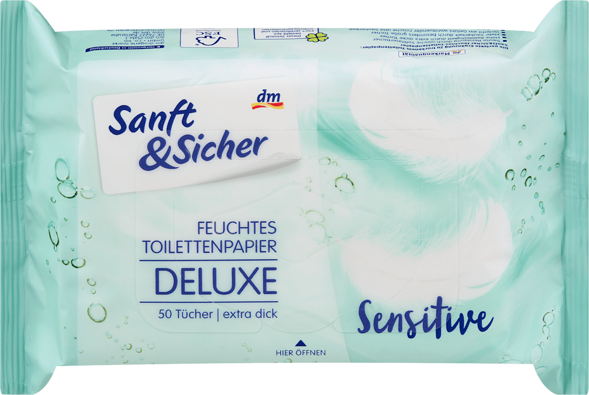 Sanft&Sicher Feuchtes Toilettenpapier Deluxe Sensitive, 50 St dauerhaft günstig online kaufen