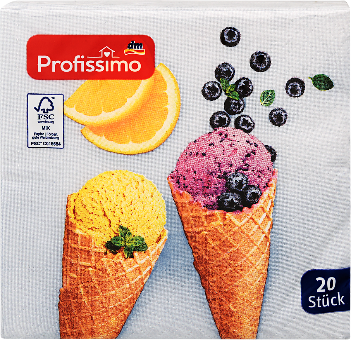Servietten Berry & Ice 25 x 25 cm, 20 St
