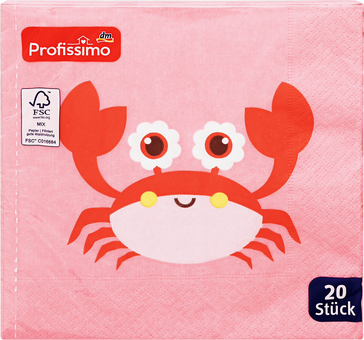 Serviette Krabbe, 33x33cm, 20 St