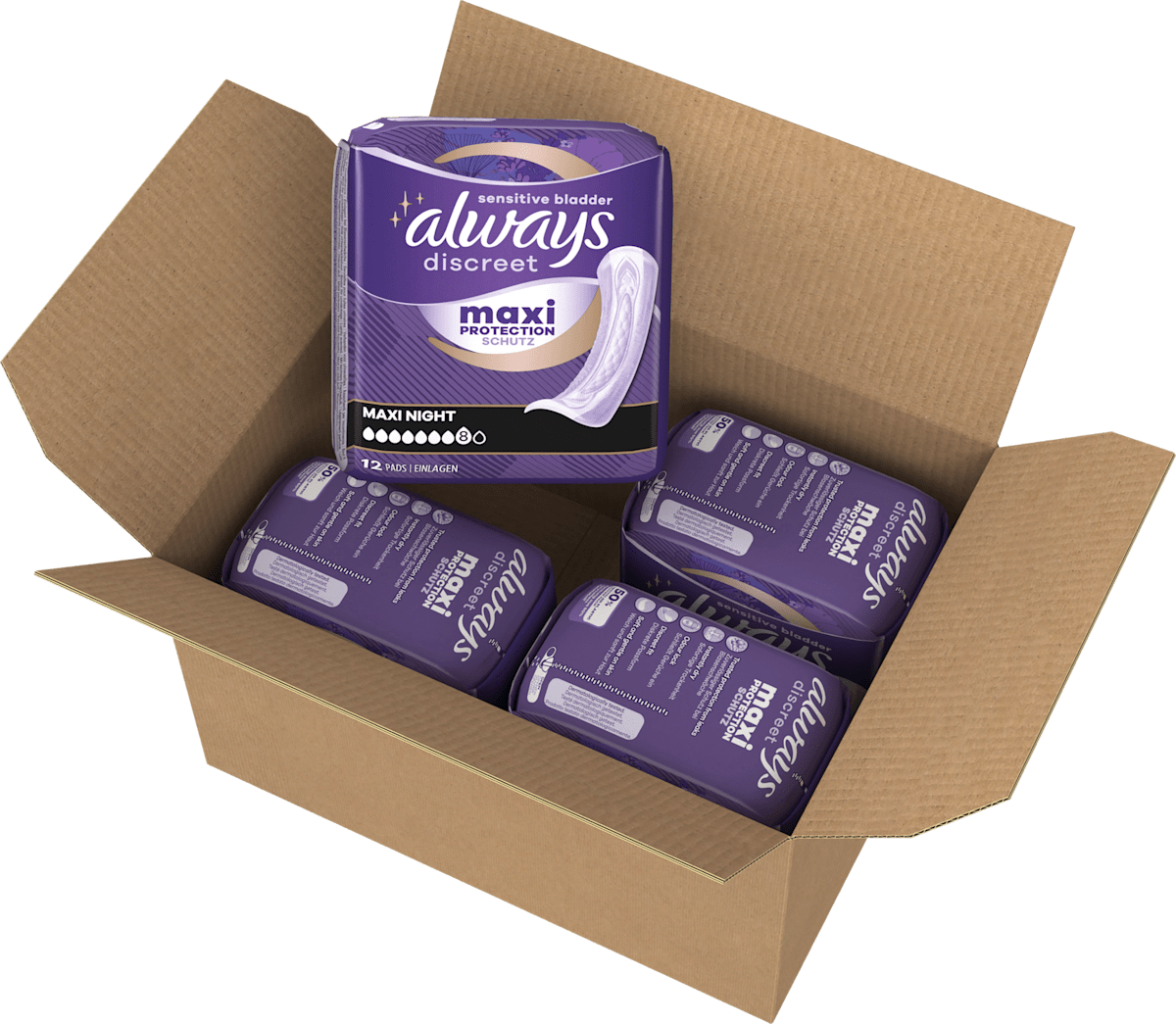 always discreet Einlagen Inkontinenz Maxi Nacht Vorteilspack (4x12 St ...