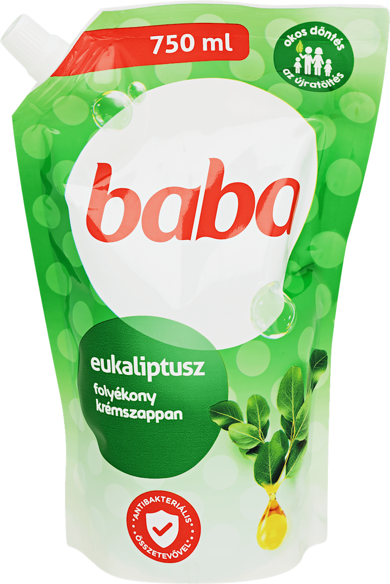 baba Folyékony szappan utántöltő, antibakteriális, eukaliptusz, 750 ml ...