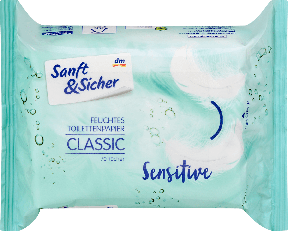 Sanft&Sicher Feuchtes Toilettenpapier Classic Sensitive, 70 St dauerhaft günstig online kaufen