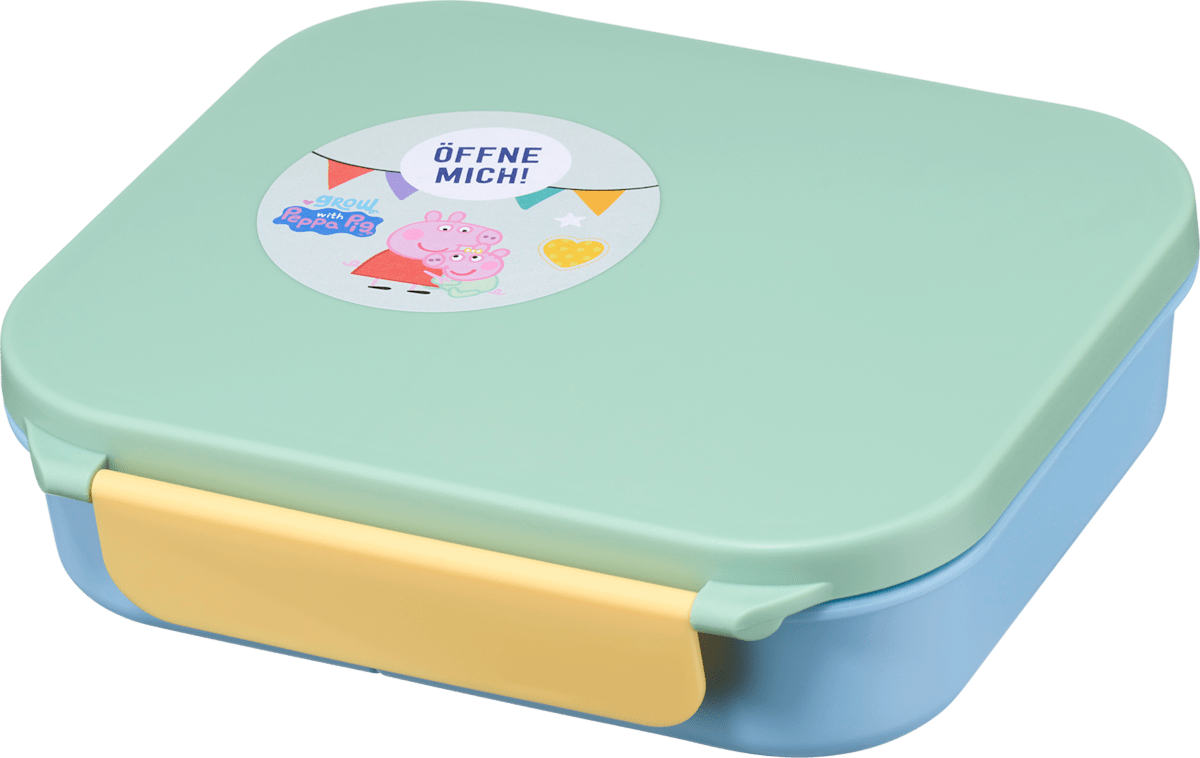 Brotdose mit Fächern hellblau/grün, Peppa Pig, 1 St