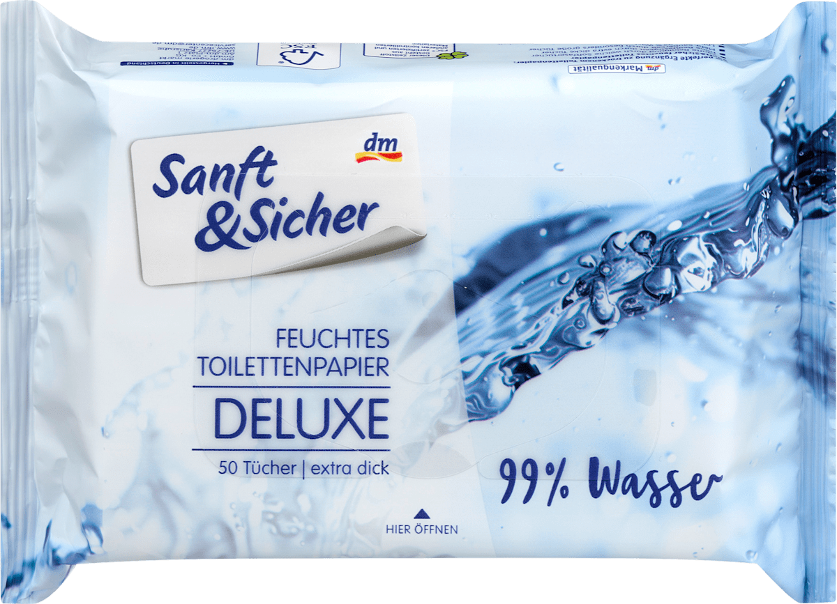 Sanft&Sicher Feuchtes Toilettenpapier 99%Wasser, 50 St dauerhaft günstig online kaufen
