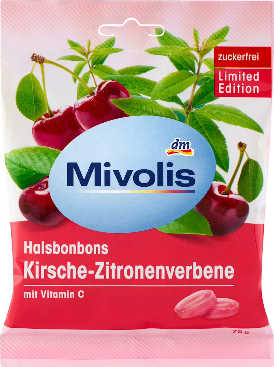 Mivolis Bonboni z okusom višnje in limonine verbene, 75 g | dm.si