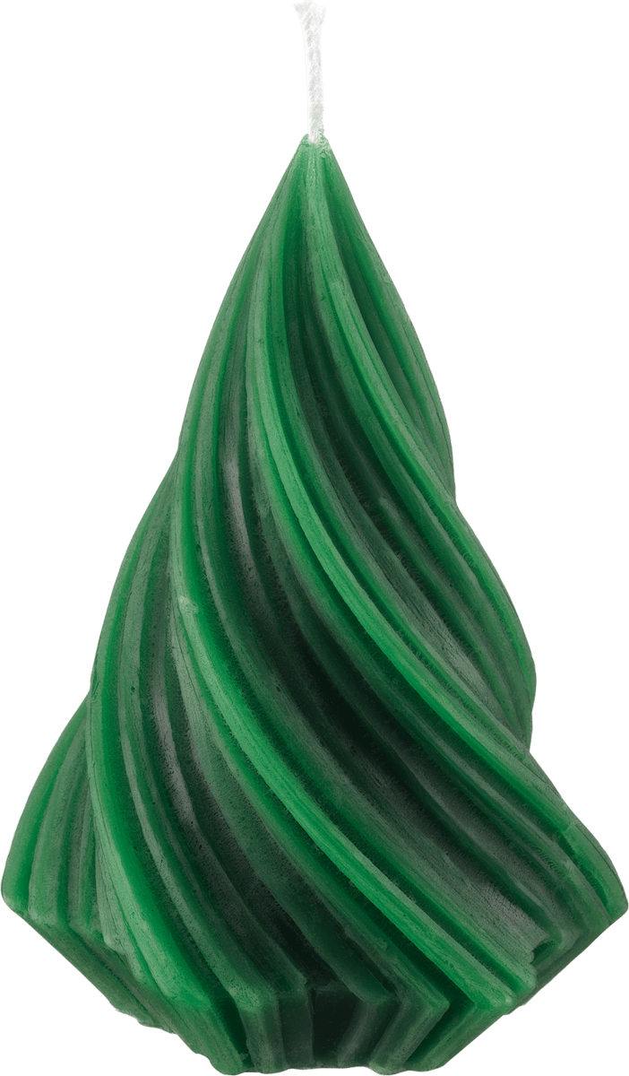 Kerze gedrehter Tannenbaum, dunkelgrün, 1 St
