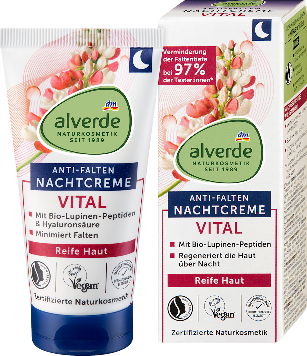 alverde NATURKOSMETIK Cremă de noapte cu peptide și lupin, 50 ml | dm.ro
