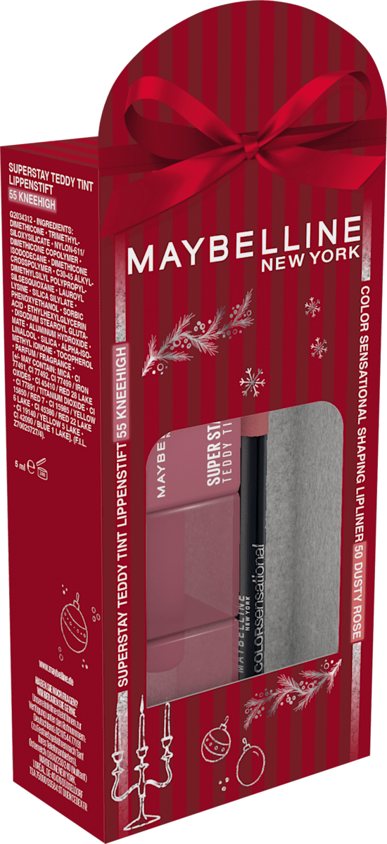 MAYBELLINE NEW YORK Lippenstiftset Super Stay Teddy Tint 55 & gratis ...