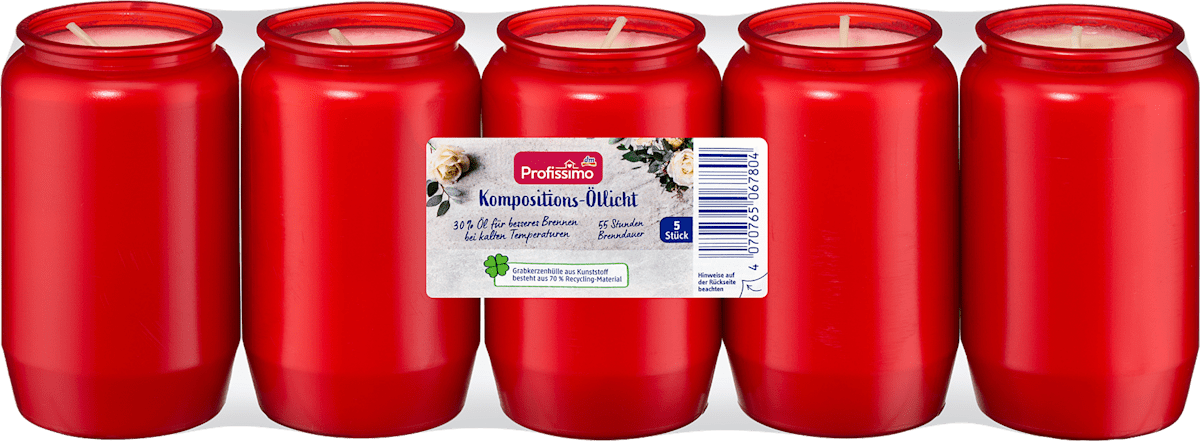 Profissimo Grabkerze Nr.3 rot, 5 St dauerhaft günstig online kaufen