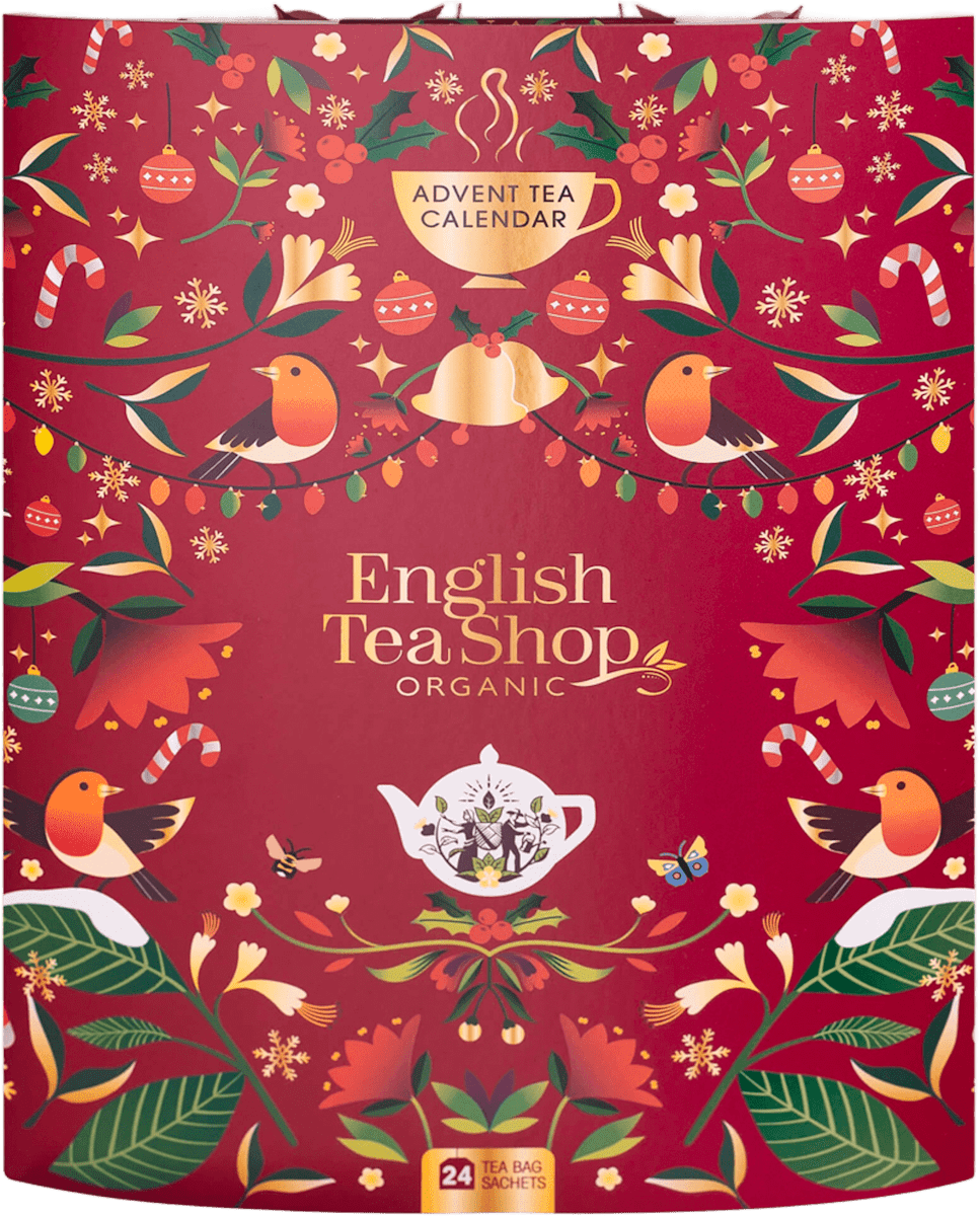 Адвент-календарь English Tea Shop в форме книги, 24 пакетика органического чая, 43,25 г