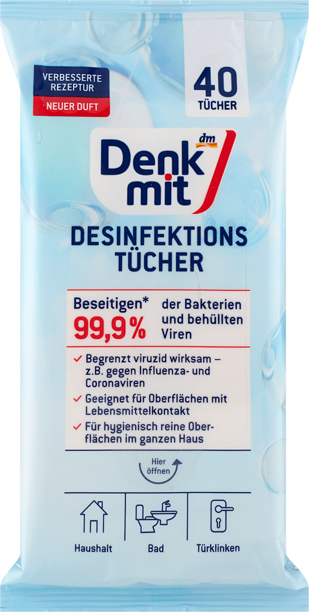 Denkmit Desinfektionstücher für Flächen, 40 St dauerhaft günstig online kaufen