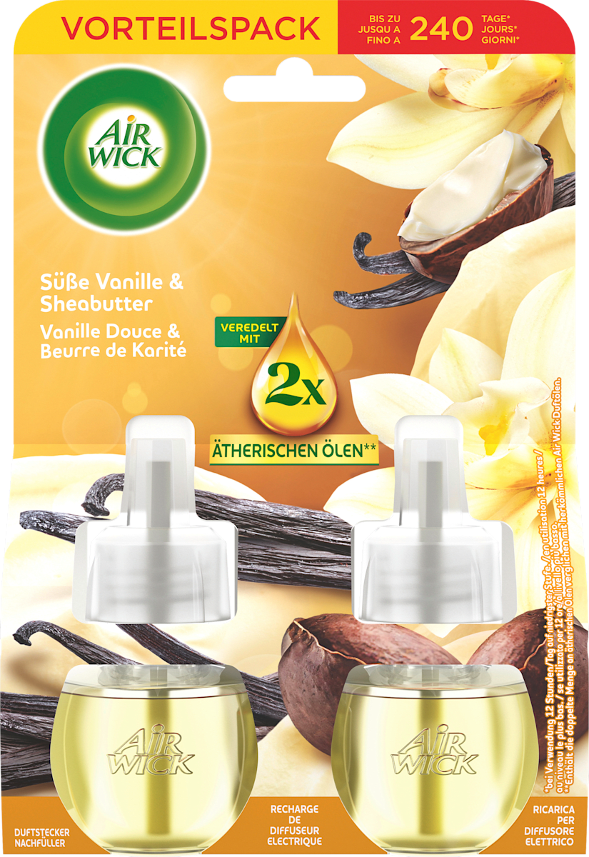 Lufterfrischer Duftstecker Süße Vanille & Sheabutter Nachfüllpack (2x19 ml), 38 ml