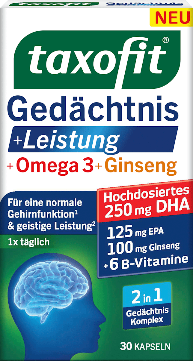 taxofit Gedächtnis + Leistung Kapseln, 31,2 g dauerhaft günstig online ...