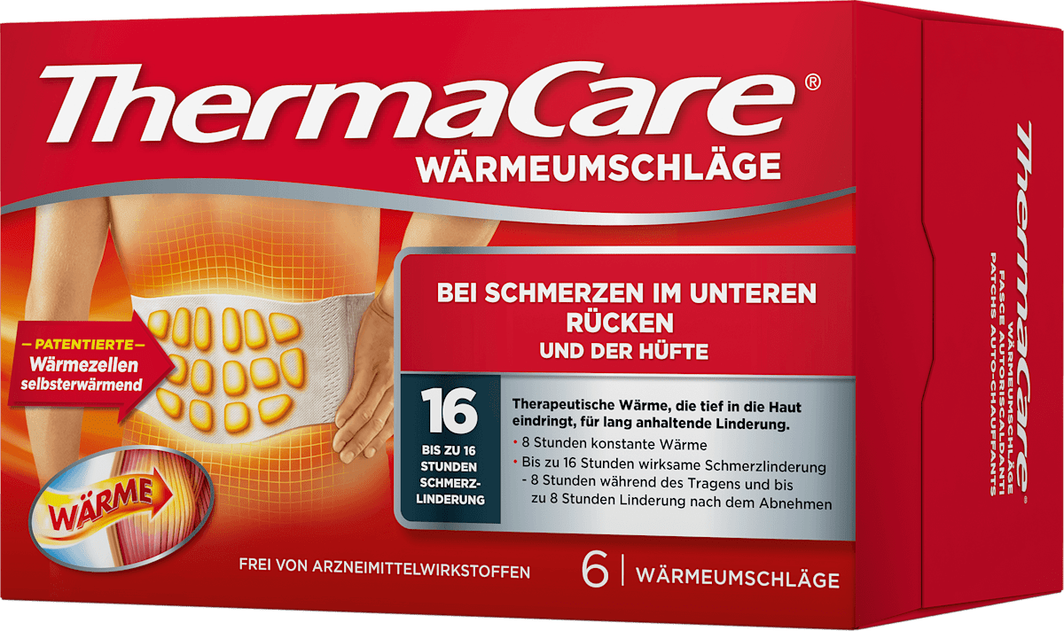 Thermacare Wärmeumschläge bei Schmerzen im unteren Rücken und der Hüfte, 6 St