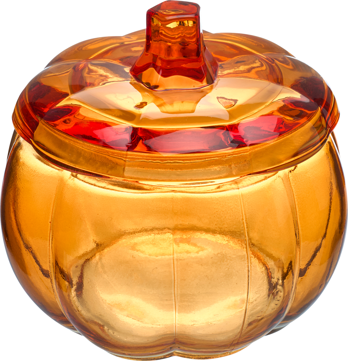 Glasdose Kürbis, orange, 1 St