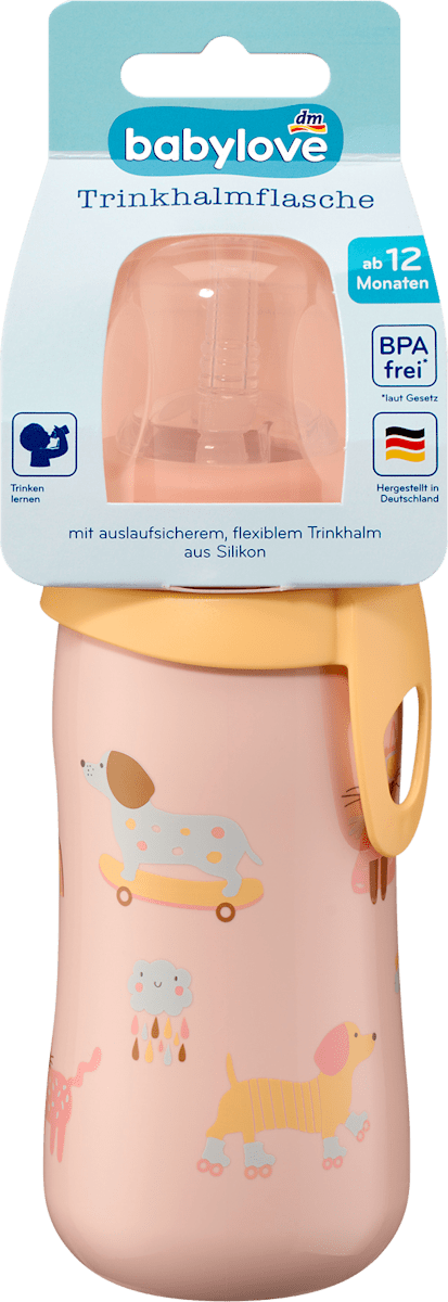 babylove Trinkhalmflasche rosa, 330ml, 1 St dauerhaft günstig online kaufen