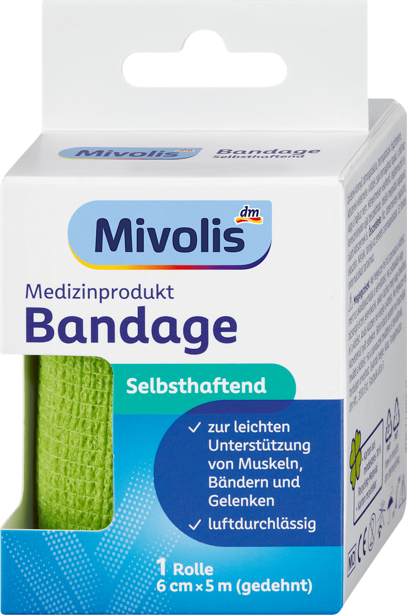 Selbsthaftende Bandage, 6 cm x 5 m (gedehnt), 1 Rolle, 5 m