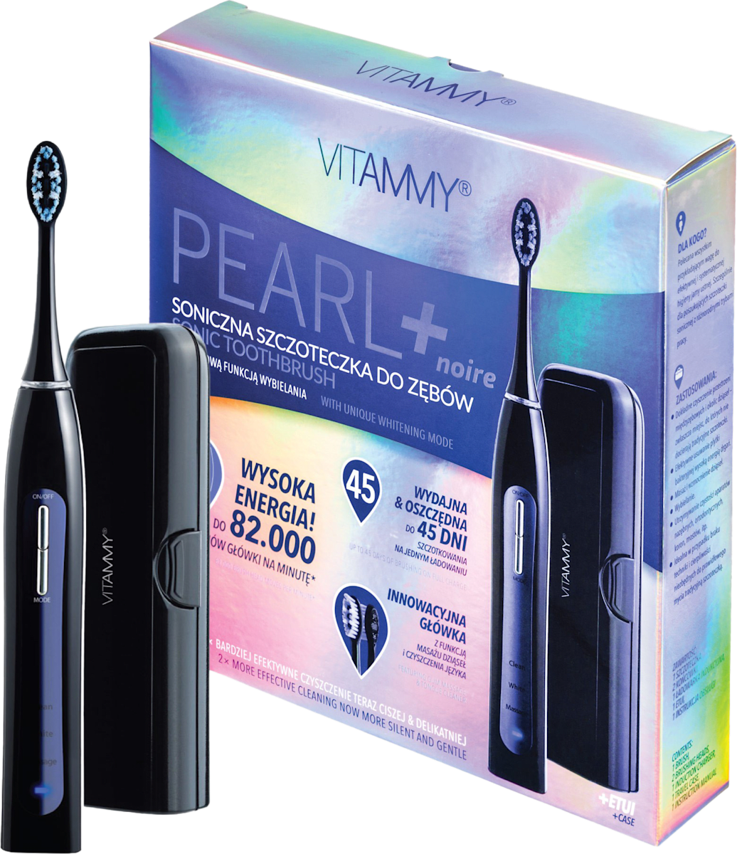 Звуковая зубная щётка Vitammy Pearl+ Noire, с режимом отбеливания, 3 программы