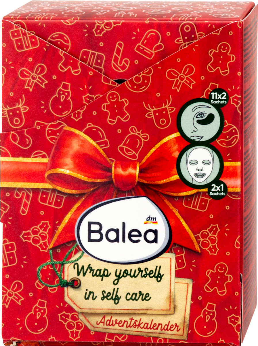 Адвент-календарь Balea с масками для лица и патчами для глаз, 1 шт