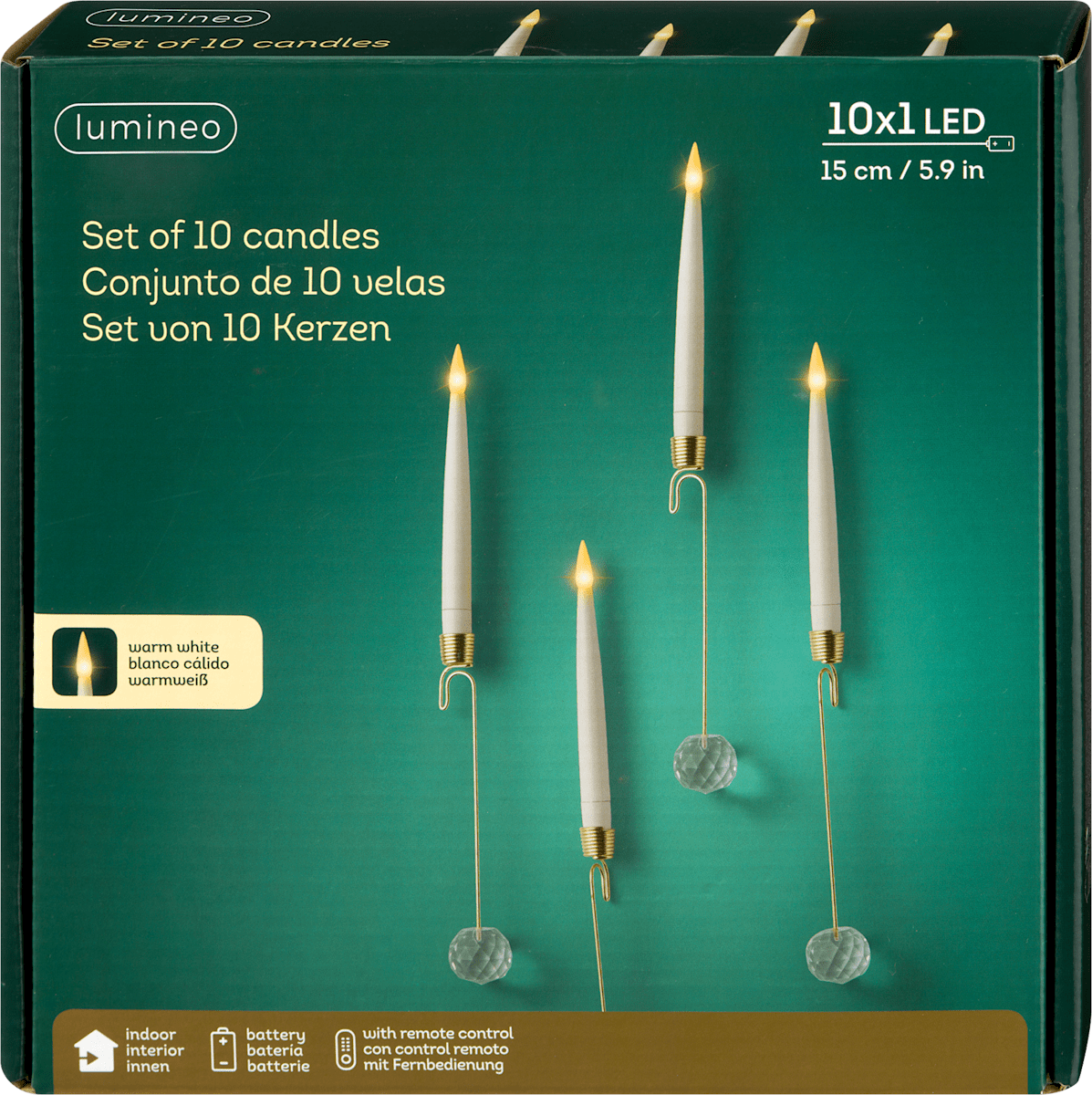 Dekorieren & Einrichten LED Kerzen mit Kristall indoor, warmweiß, 10 St dauerhaft günstig online kaufen