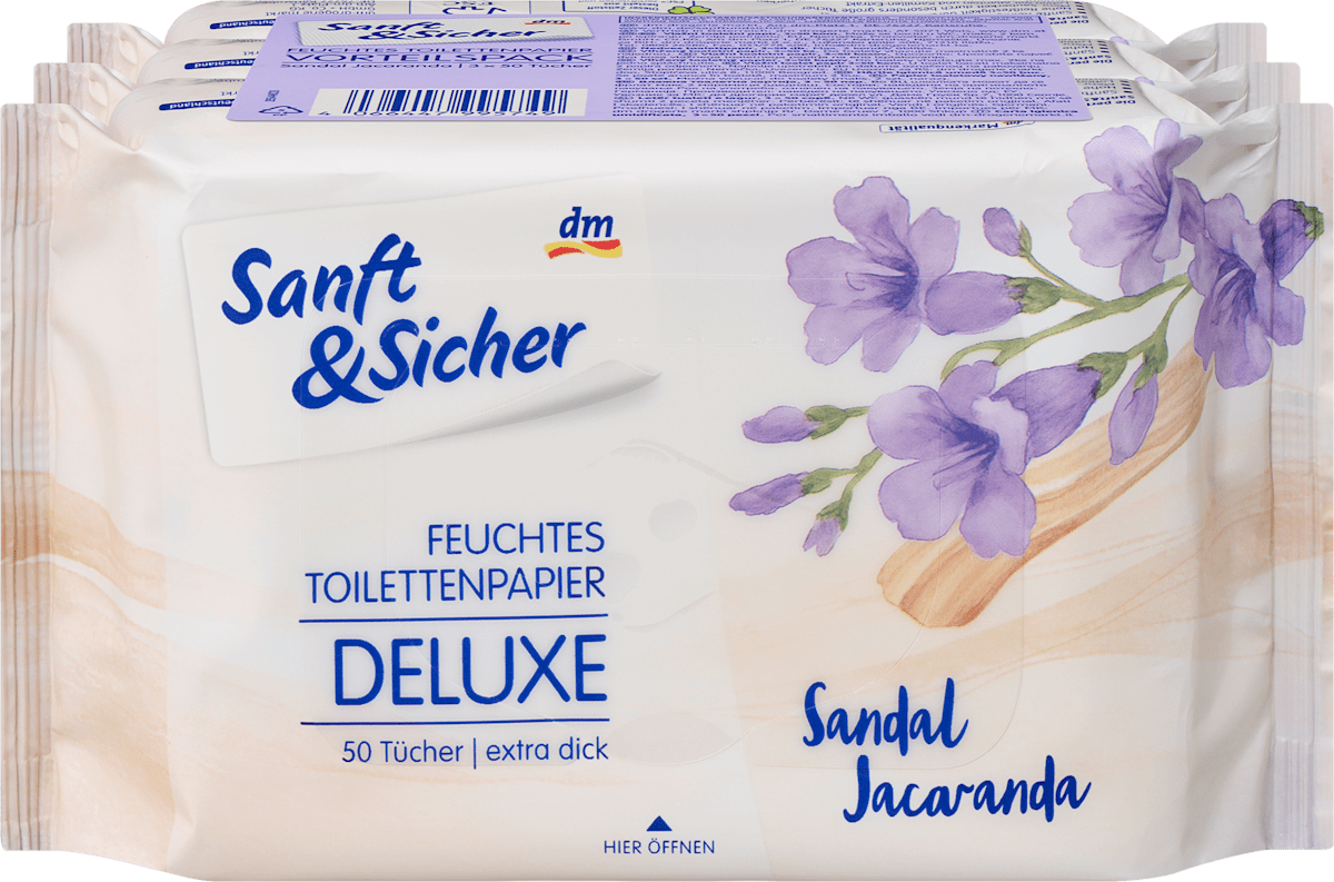 Sanft&Sicher Feuchtes Toilettenpapier Designedition (3x50 St), 150 St dauerhaft günstig online kaufen