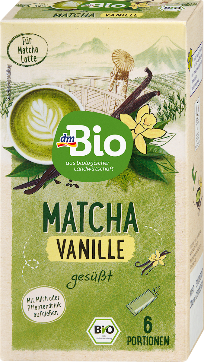 dmBio Matcha latte napitak od matcha zelenog čaja s mljevenom vanilijom ...
