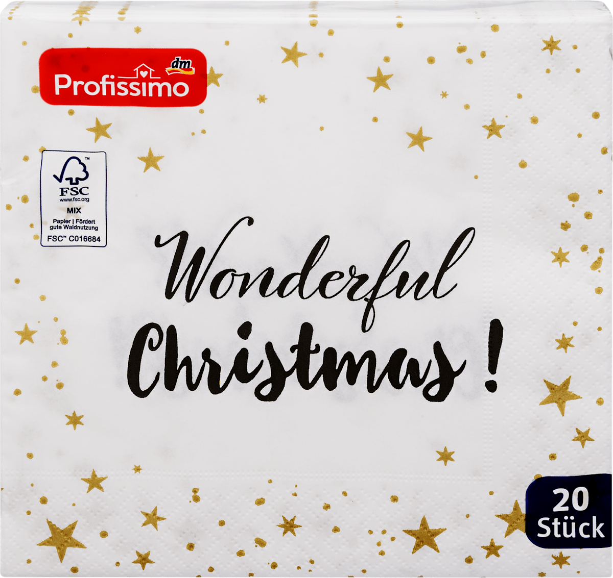 Servietten Wonderful Christmas 33x33 cm, 20 St
