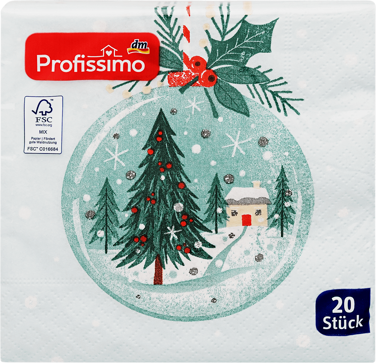 Profissimo Cocktailservietten Winter Glow 25 x 25 cm, 20 St