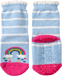 Stoppersocken mit Regenbogen-Motiv, blau, Gr. 21/22, 1 St