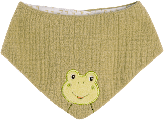 Halstuch zum Wenden aus Musselin mit Frosch-Motiv, grün fehn