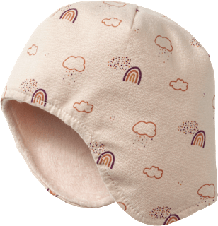 Mütze mit Regenbogen-Muster, beige, Gr. 46/47 ALANA
