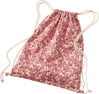 Turnbeutel mit Blumen-Muster, rosa, ca. 32 x 40 cm ALANA