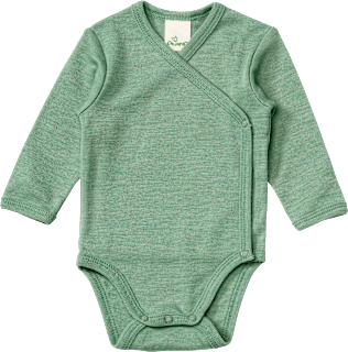 Wickelbody aus Bio-Wolle & Seide, grün, Gr. 50/56 ALANA