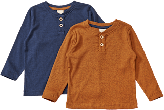 Langarmshirts, blau + braun, Gr. 104 ALANA