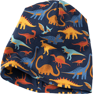 Mütze mit Dino-Muster, blau, Gr. 48/49 ALANA