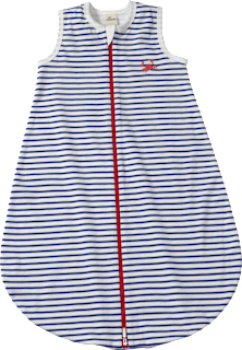 Schlafsack 1 TOG mit Krebs-Applikation, blau & weiß, 90 cm, 1 St