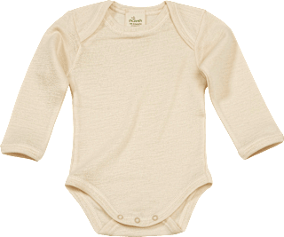 Body Langarm aus Bio-Wolle und Seide, natur, Gr. 62/68 ALANA