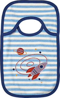 Lätzchen mit Raketen-Motiv, blau/weiß  ALANA