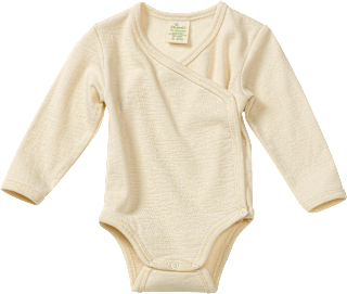 Wickelbody aus Bio-Wolle und Seide, natur, Gr. 62/68 ALANA