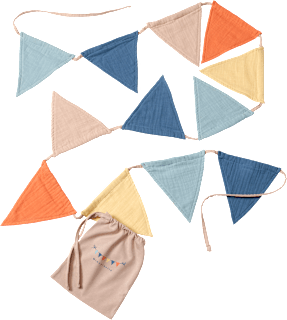 Wimpelkette aus Musselin, blau ALANA