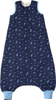 Schlafsack mit Beinen 2 TOG mit Weltall-Muster, blau, 100 cm ALANA