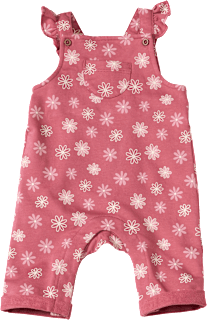Latzhose mit Blumen-Muster, rosa, Gr. 56, 1 St