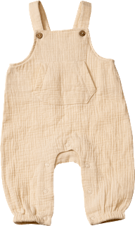Latzhose aus Musselin, beige, Gr. 62, 1 St