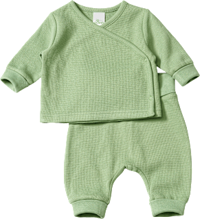Set mit Mitwachsfunktion mit Wickelshirt & Hose, grün, Gr. 62, 2 St