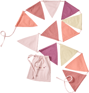 Wimpelkette aus Musselin, rosa ALANA