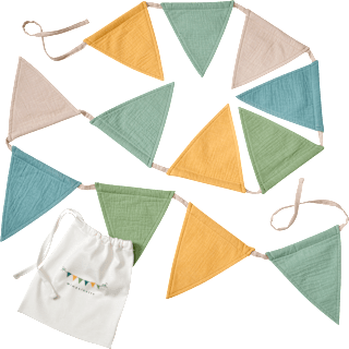 Wimpelkette aus Musselin, grün ALANA