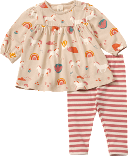 Set mit Leggings & Tunika mit Einhorn-Muster, beige, Gr. 74, 1 St
