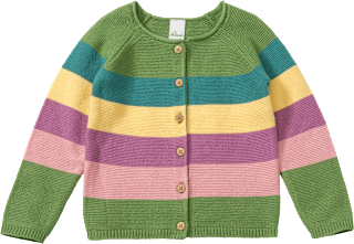 Strickjacke mit Ringel-Muster, bunt, Gr. 116, 1 St