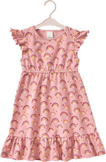 Kleid Pro Climate mit Regenbogen-Muster, rosa, Gr. 128 ALANA
